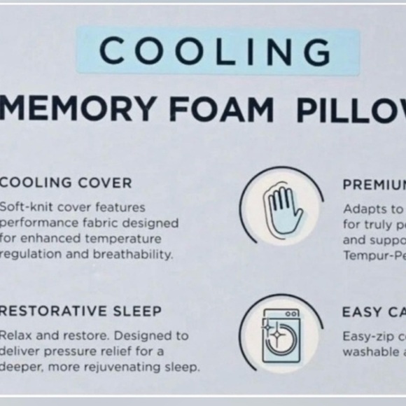 Serenity Cooling Memory Foam Pillow (2 pillows) - Picture 4 of 5